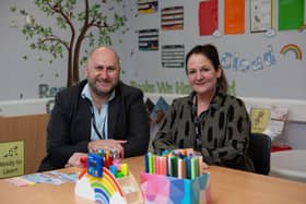 Christopher Hughes and Sarah Thornton, pleased with a Good Ofsted report at Compass Community School Willow Park, Willow St, Sowerby Bridge