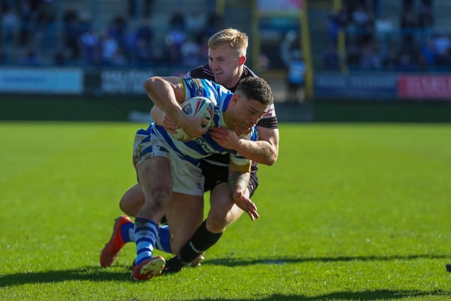 7. Action from Halifax Panthers’ win over Barrow Raiders at The Shay, on Sunday, April 2, in the fourth round of the Challenge Cup. (Photo credit: Simon Hall)