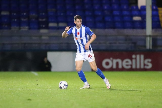 Byrne is one of three centre backs for Pools this afternoon. (Credit: Michael Driver | MI News)