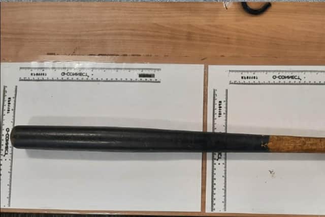 The baseball bat was found in car
