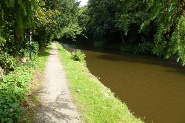 A stunning stretch of the Rochdale Canal borders the property that is now for sale.