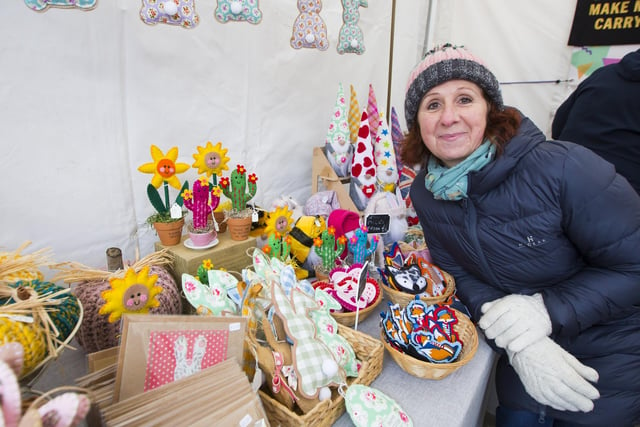 Angela Clarke with her Quirky Threads Art stall