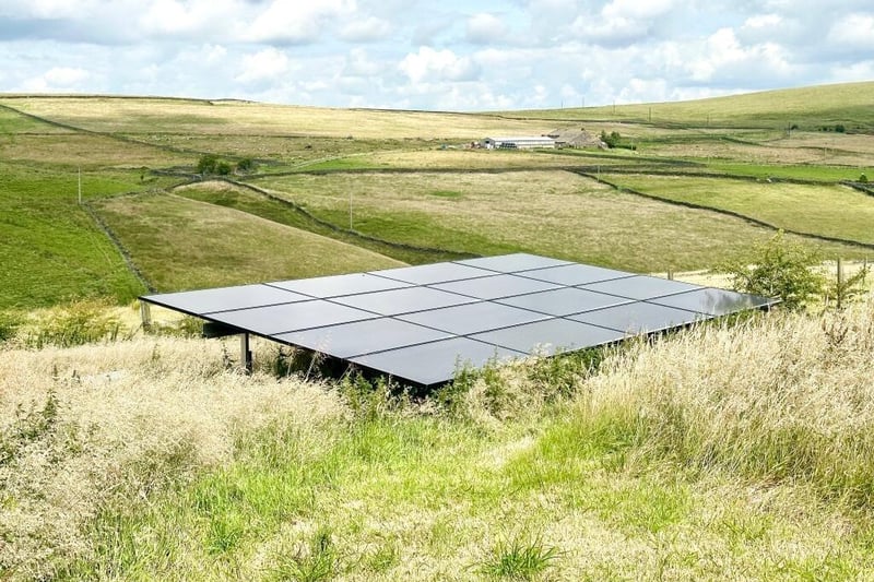 Solar panels provide power for the off grid property.