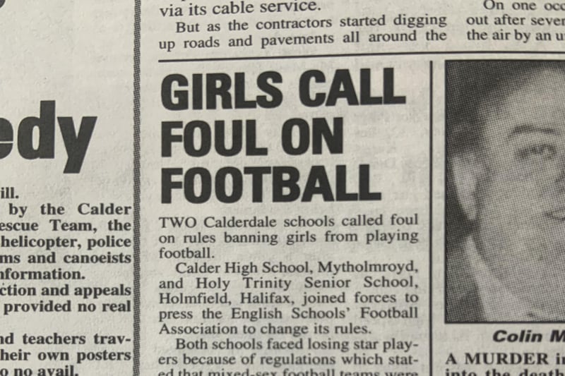 Two Calderdale schools called foul on rules banning girls from playing football back in 1994.