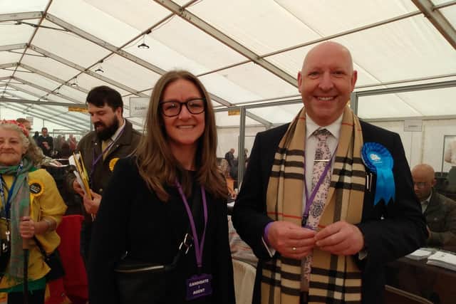 Coun Sophie Whittaker (Con, Rastrick) and Coun Howard Blagbrough (Con, Brighouse)
