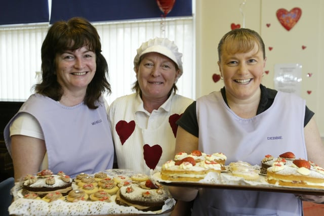 Pictured (from left) at Elland Day Care Centre's Valentine's tea, sing-a-long and dance in 2010 are Michelle Wood, Deb Stephenson and Kath Kitchingman