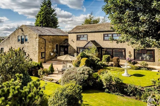 This detached farm house is on the market with Reeds Rains for £900,000. Five acres of land including grazing land, a stream, paddock and stables, the property is accessed via electric gates down a private road.