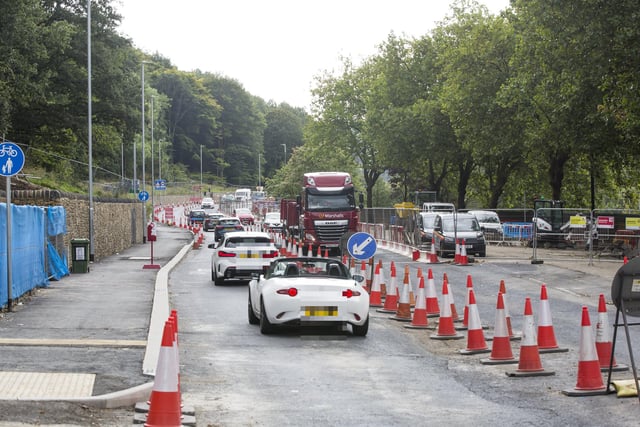 A629 roadworks, Salterhebble.