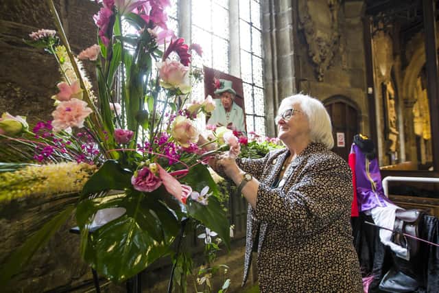 June was full of the celebrations for the Queen’s Platinum Jubilee with a Flower Festival in the Minster. Here is Geraldine Carter with her Royal Ascot display.
