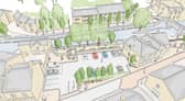 An artist's impression of how St Pol car park will look at the end of the Hebden Bridge flood alleviation scheme