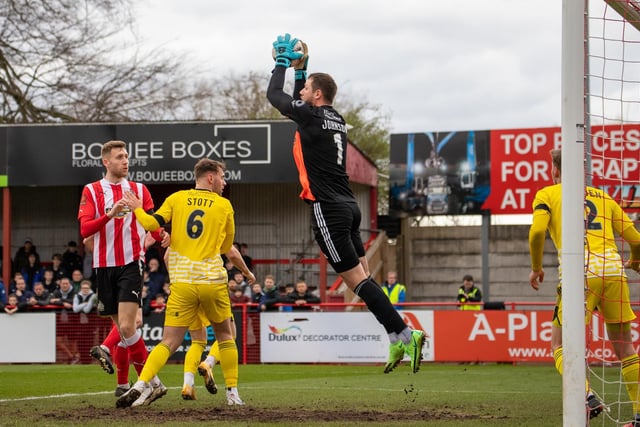 Sam Johnson claims the ball