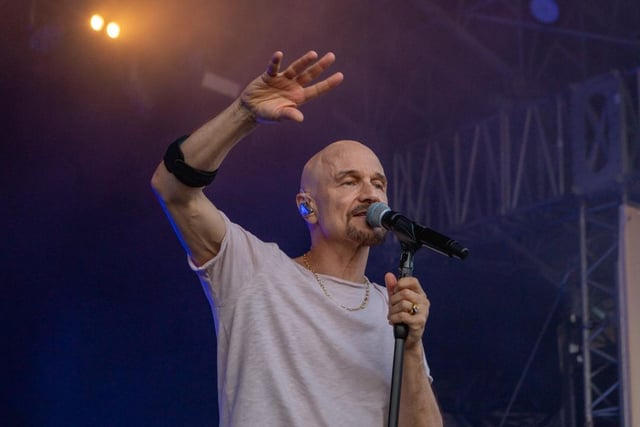 Tim Booth on stage