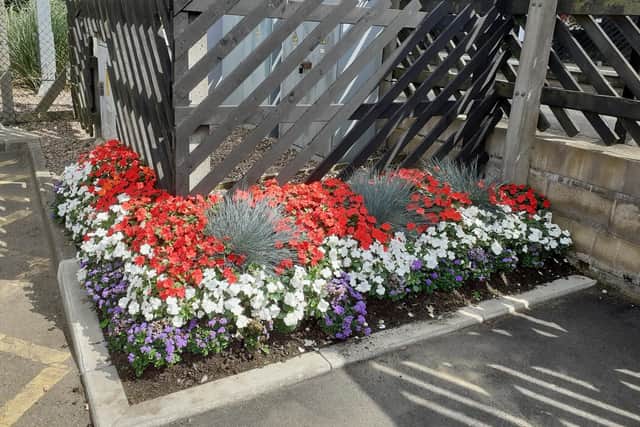The blooming wonderful floral display at Brighouse Station.