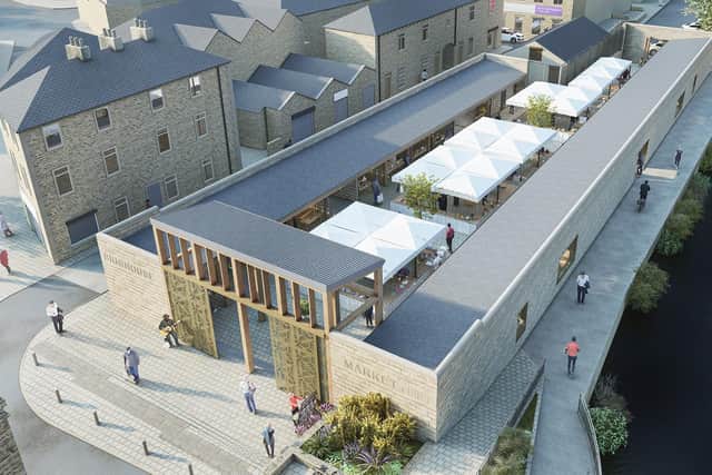 Artists’ impressions of the new permanent Brighouse Market.
