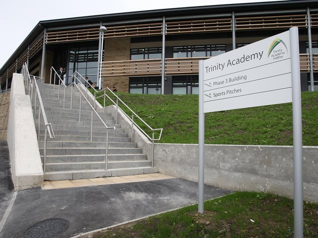 Trinity Academy Halifax has an Attainment 8 score of 49.4. Percentage of pupils achieving grades 5 or above in English and maths GCSEs: 51.7%.