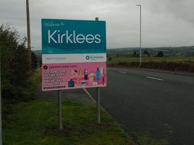 The 'Welcome to Kirklees' sign that is actually welcoming drivers to Calderdale