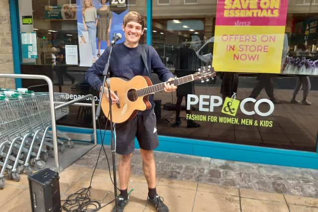 Frankie Porter, 29, has been busking in Halifax town centre since he ws 13