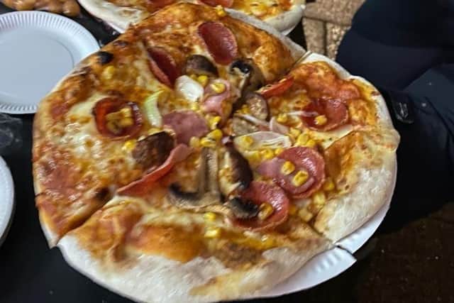 Gary's pizzas which he served up for the homeless in Halifax