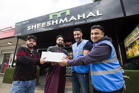 Sheesh Mahal and Halifax Community Fridge are giving out iftar meals to those in need this Ramadan. From the left, Sheesh Mahal owner Islam Qureshi with Halifax Community Fridge volunteers Waquass Riaz, Abid Karim and Mubashar Ditta.