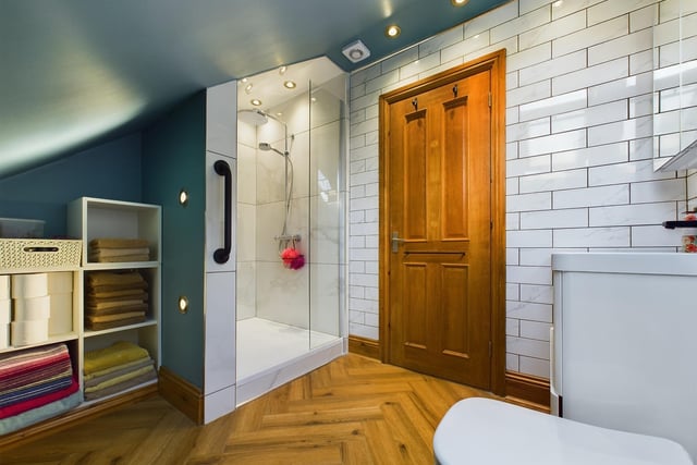 A contemporary style shower room.