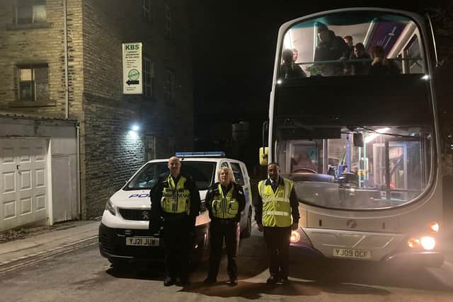 Police have teamed up with First to tackle louts attacking buses in Halifax
