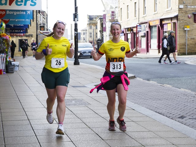 Halifax Urban Trail run through the town's iconic landmarks for Overgate Hospice. Market Street