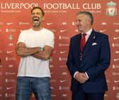 Sharing a joke with former Liverpool manager Jurgen Klopp