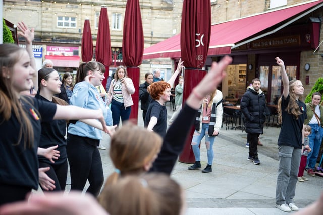 Flashmob performing in Westgate Arcade for launch of Culturedale in Halifax
