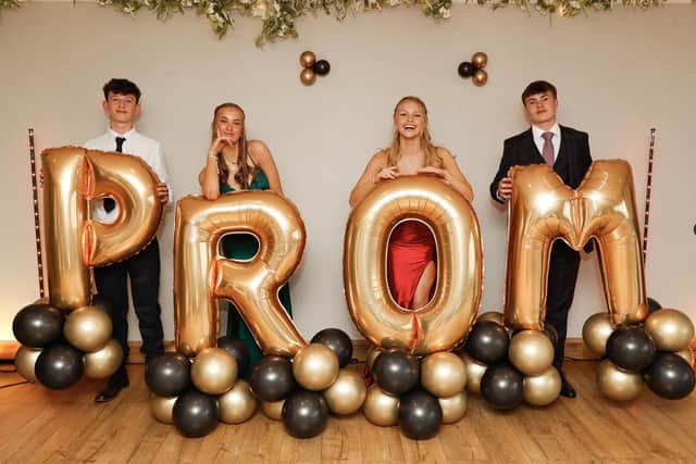 Pupils from Rishworth School near Halifax at last year's prom in their prom outfits