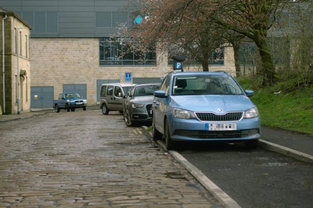 Clare and Catherine parked on the streets of Sheffield in episode two, but the location was actually Ackroyd Place near Broad Street Plaza in Halifax. Picture: BBC
