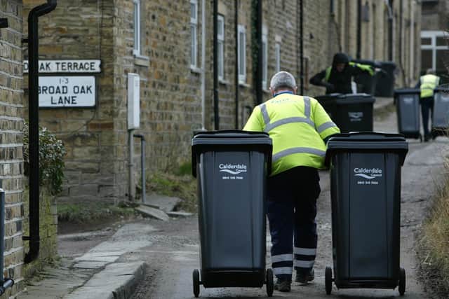 Workers on the wheelie bin collection rounds in Calderdale.