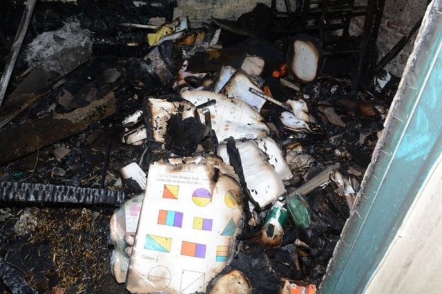 The damage left by the fire at Ash Green School