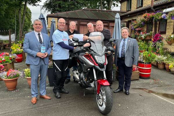 Stuart Stirrat, the new area president for northern England, Northern Ireland and Scotland of the Royal Air Force Association (RAFA), meets with Tim Wood at the Old Colonial in Mirfield, ahead of his epic 26-day, 2,500-mile challenge to visit all 60 branches on his motorbike.
