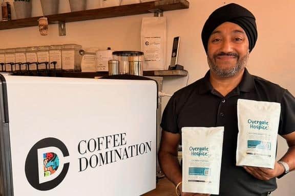 Harinder Singh Panesar with the Overgate Coffee product.