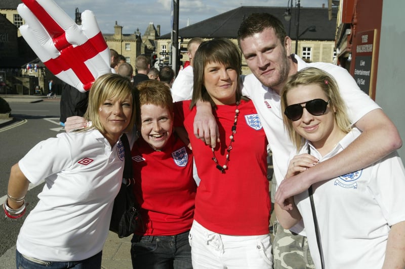 On the town for an England World Cup game. Pictured from left are Gaynor, Leanne, Stacey, Liam and Emily