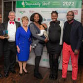 Light Up African Heritage Calderdale, previous winners of the Best New Charity Award with sponsor Martin Hague of Lattitude7.