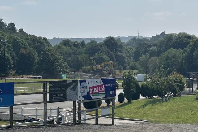 Work in West Vale, from Stainland Road.