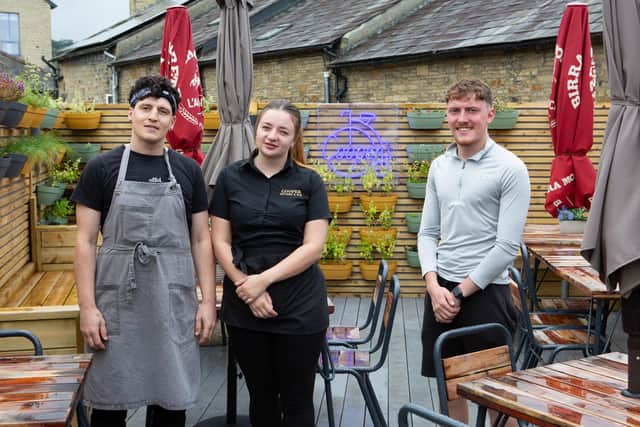 David Woffenden, Ellie Ormston and Kian Millar, at Coopers Kitchen and Bar, Southgate, Elland