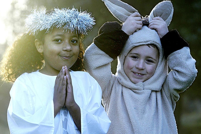 Amelia Morgan, six, and Alexander McDade, five, in the Rastrick Independent School Nativity at St Matthew's Church, Rastrick back in 2007