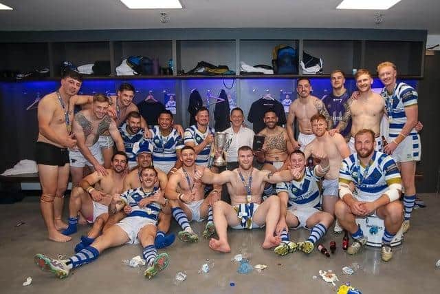 Halifax Panthers celebrate their 1895 Cup Final victory at Wembley last August thanks to a 12-10 triumph over West Yorkshire rivals Batley Bulldogs. Their defence begins with a trip to League 1 outfit Oldham on Sunday, January 28 (kick off 3pm).(Photo credit: Simon Hall)