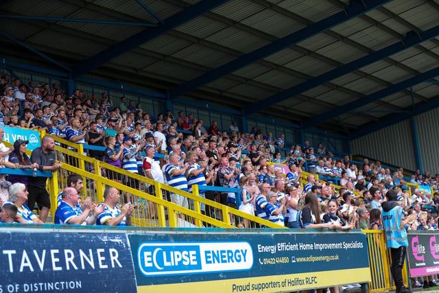 Fans enjoying Halifax Panthers' victory over Barrow at The Shay on Sunday afternoon