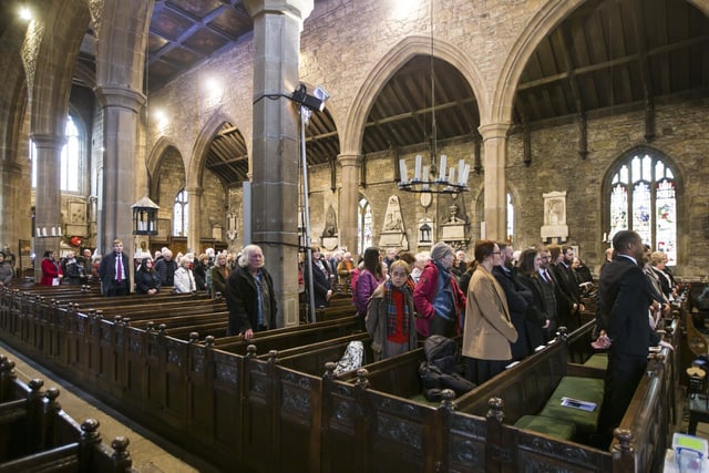 People gather inside Halifax Minster for the service