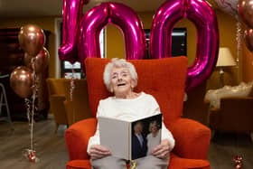 Dora celebrates her 100th birthday at Bridge House Care Home, Brighouse