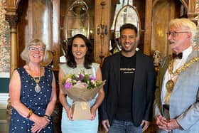 Aleira Kiran has been officially recognised for her courage, being presented with a certificate by Mayor of Calderdale Ashley Evans. Aleira is pictured here with her father Shakeel Faraz, Coun Evans and Mayoress Rosie Tatchell