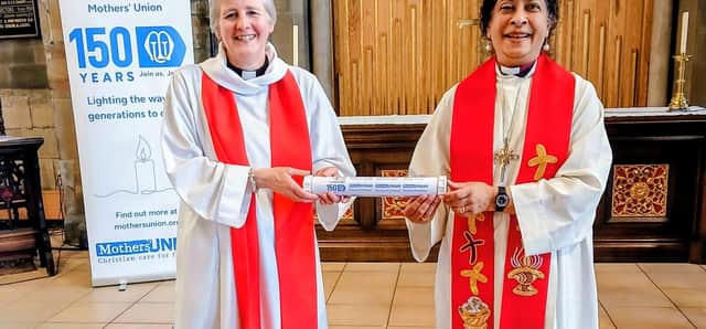 Bishop Smitha, MU Diocesan Chaplain with Revd. Michelle Petch, Huddersfield Episcopal Area Chaplain.