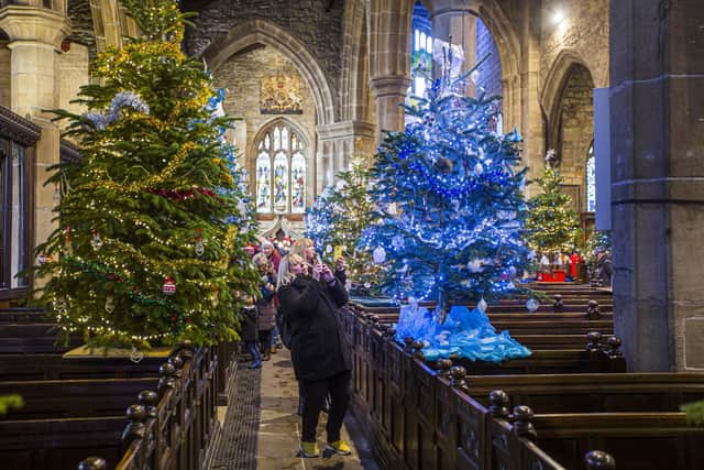 Lights filled Halifax Minster for the Christmas Tree festival.