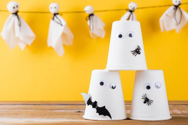 Create simple ghosties and ghouls from paper cups.....