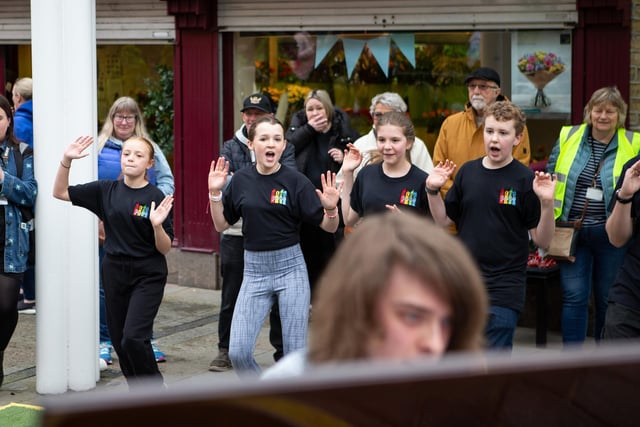 Flashmob performing in Westgate Arcade for launch of Culturedale in Halifax