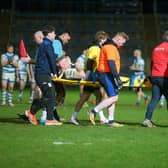 Will Calcott was stretchered off just before the hour mark during Fax’s 50-4 fourth round victory and had an operation on Monday.