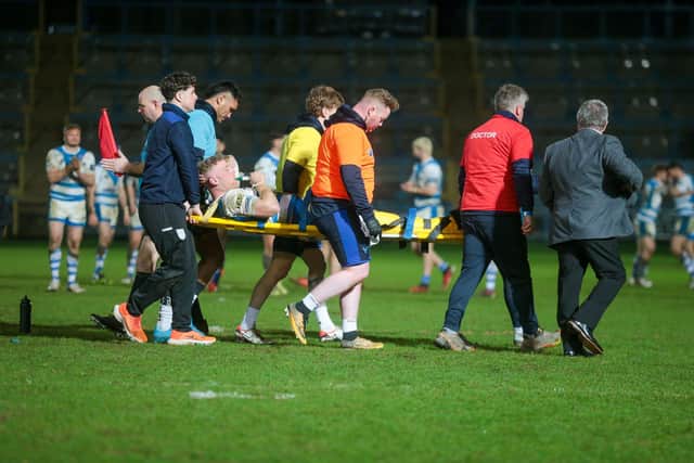 Will Calcott was stretchered off just before the hour mark during Fax’s 50-4 fourth round victory and had an operation on Monday.